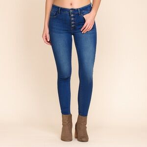 Like New 1822 Classic Blue Skinny Jeans w/ Button Fly Size 10 Fall Winter Pants